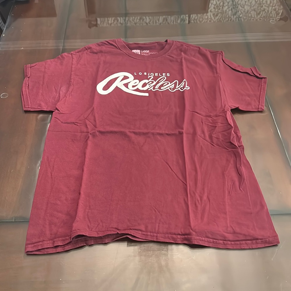 Men’s young and reckless maroon t shirt